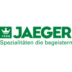 Jaeger logo: green text and crown icon, tagline 