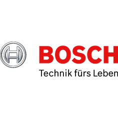 Bosch logo: Silver emblem and red 