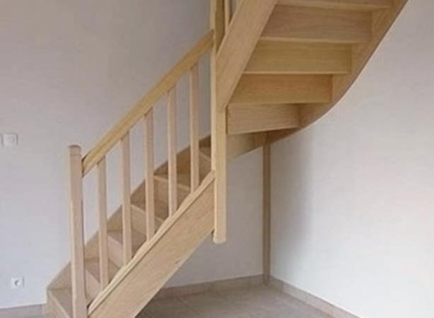 Escalier bois quart tournant
