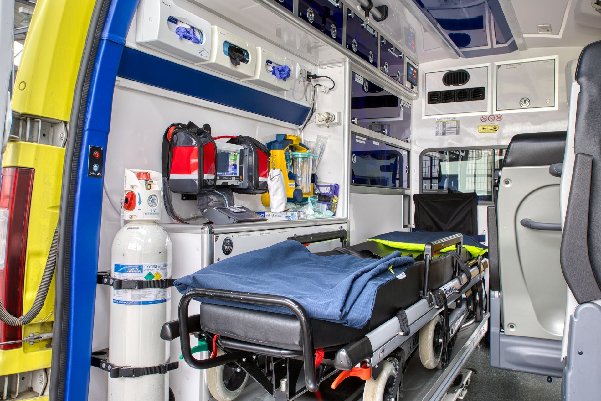 Intérieur d'une ambulance
