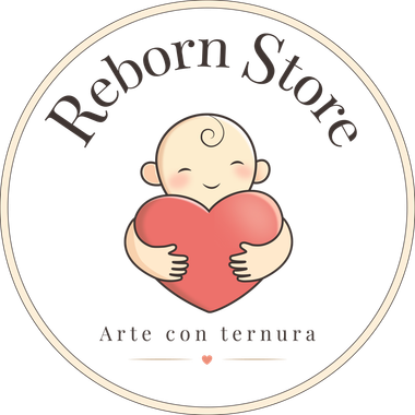Logo de Reborn Store: bebé con corazón rojo y texto “Creamos tus sueños”