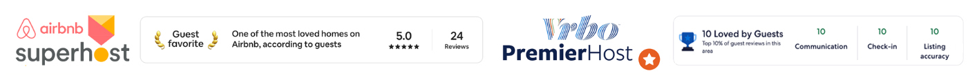 AirBNB Super Host and VRBO Premier Host!