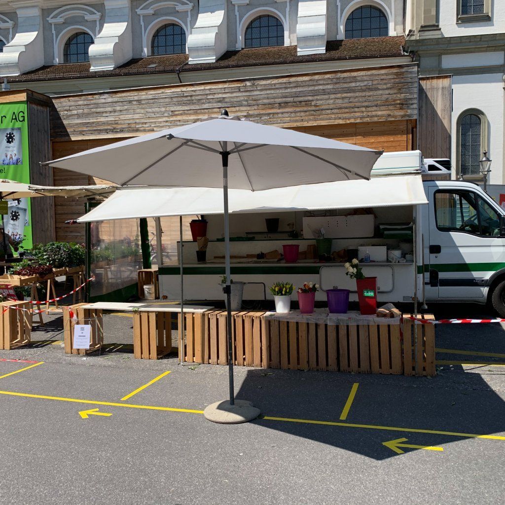 Schnittblumen kaufen am Wochenmarkt in Luzern