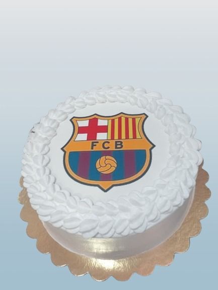 Un pastel con el logo del FC Barcelona.