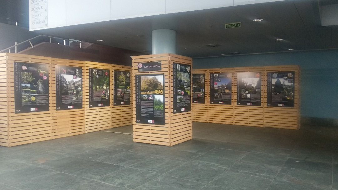 Una habitación con muchos cuadros en la pared.