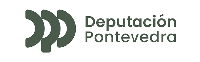 Se muestra un logotipo de la Diputación de Pontevedra sobre un fondo blanco.