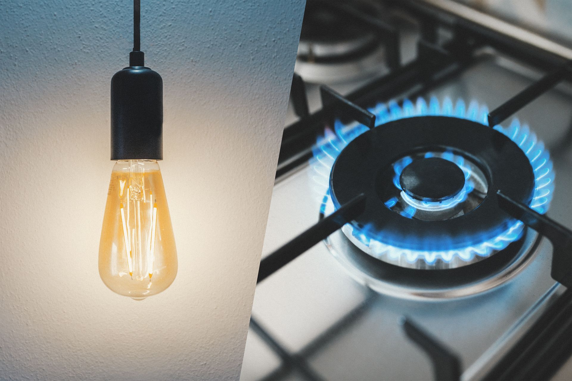 Une ampoule et un brûleur de gaz