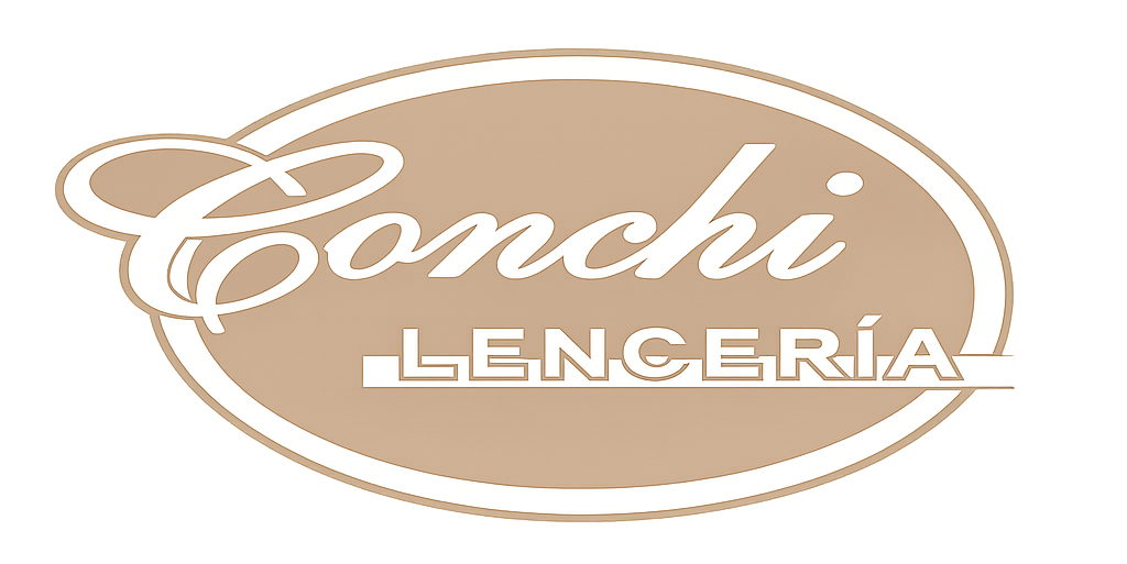 Logotipo de "Conchi Lencer&iacute;a" en letra blanca dentro de un marco ovalado beige.