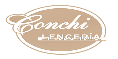 Logotipo de "Conchi Lencer&iacute;a" en letra blanca dentro de un marco ovalado beige.