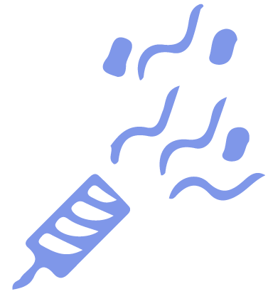 Blauer Partyknaller explodiert mit blauem Konfetti.