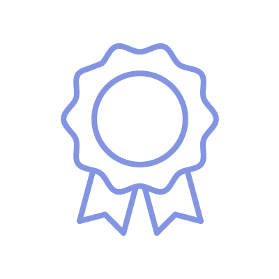 Blaues Auszeichnungsband.