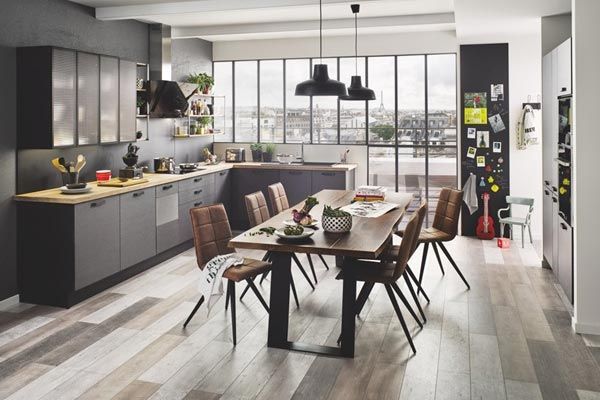 Cuisine noir et blanche moderne