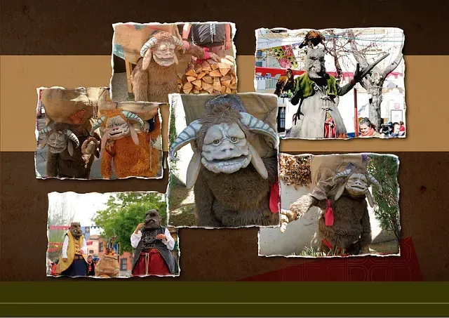 Un collage de fotografías de personas vestidas de monstruos.