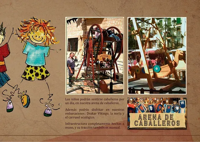 Un dibujo de una niña y un cartel que dice arena de caballeros