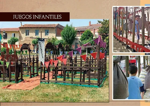 Una imagen de un parque con las palabras juegos infantiles en él.