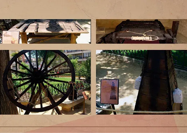 Un collage de imágenes muestra una rueda de carro, una mesa y un cartel.