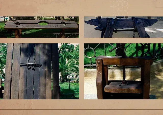 Un collage de cuatro imágenes de un banco de madera y una silla.