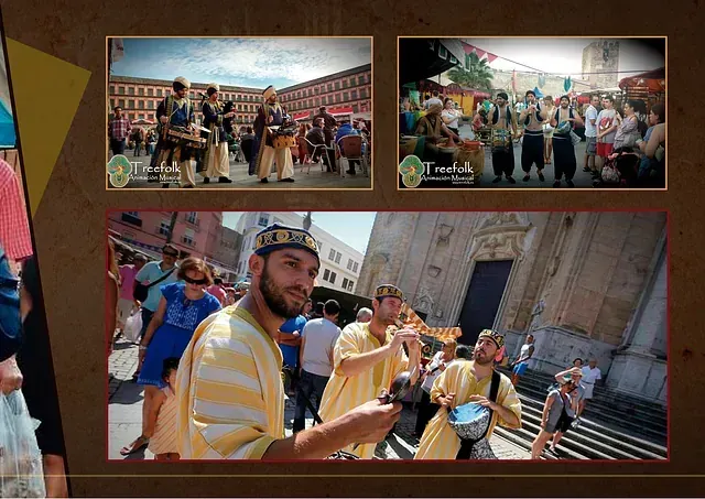 Un hombre con barba está tocando un tambor delante de una multitud de personas.