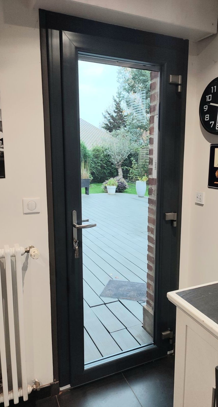 Porte-fenêtre aluminium gris anthracite