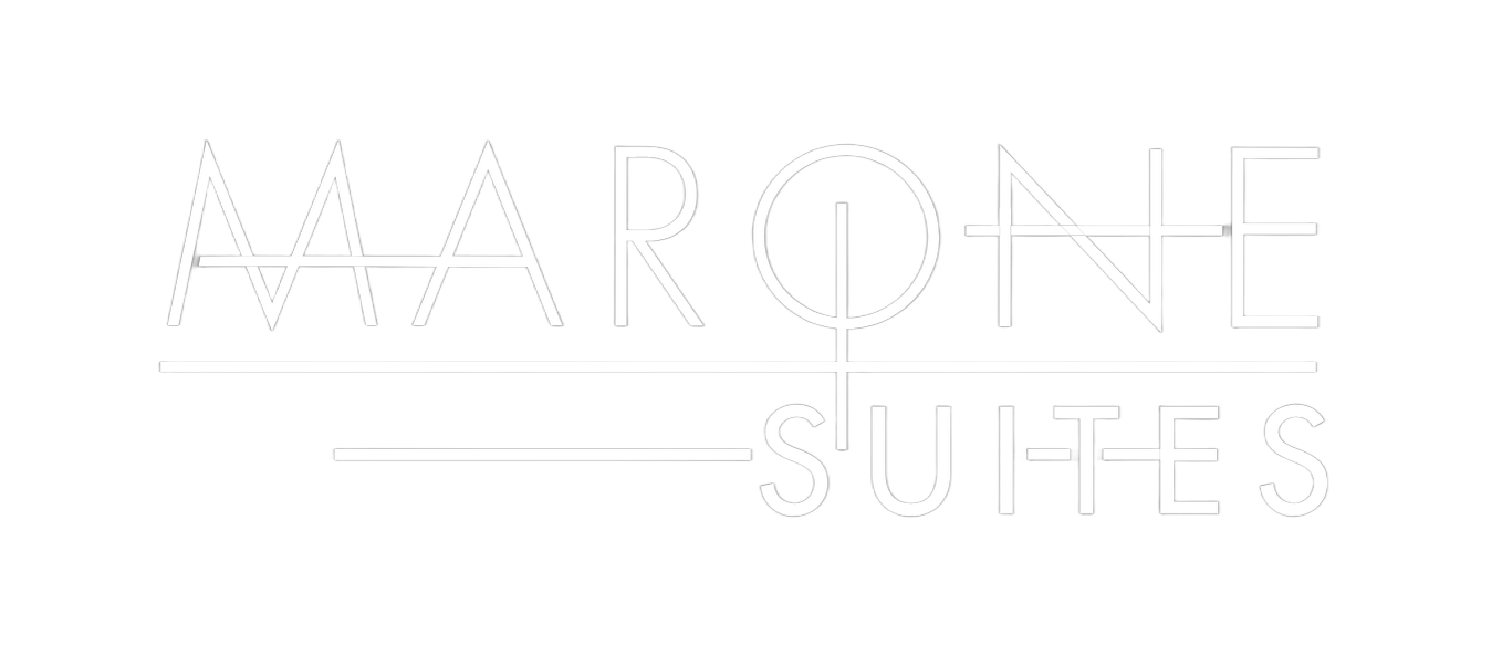 Logo for Marone Suites, white text.
