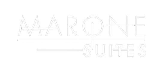Logo for Marone Suites, white text.