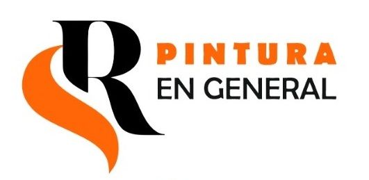 Logotipo para "Pintura en General" con diseño de "R" en color naranja y negro y texto en color naranja y negro.