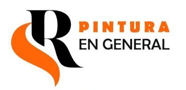 Logotipo para "Pintura en General" con diseño de "R" en color naranja y negro y texto en color naranja y negro.