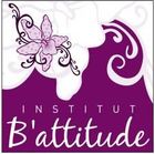 Logo floral violet avec le texte « INSTITUT B'attitude » sur fond blanc