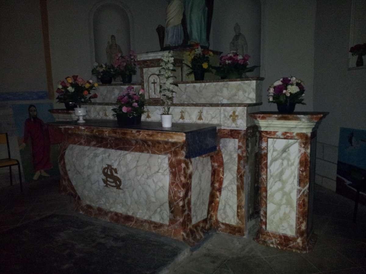 Faux marbre autel chapelle St Anne