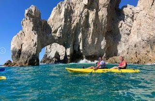 Glass bottom kayaking over coral reefs in Los Cabos