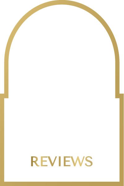 Gold-framed arch with