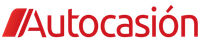 Un logotipo rojo y blanco para autocasión sobre un fondo blanco.