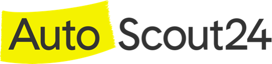 Un logotipo amarillo y negro para Auto Scout 24