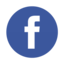 El logotipo de Facebook está en un círculo azul sobre un fondo blanco.