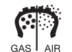 Diagrama que muestra el gas que se libera al aire.