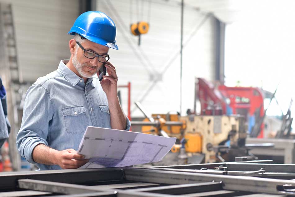 Entrepeneur qui appelle le service après-vente