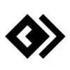 Ein schwarzweißes Symbol einer Raute mit zwei Pfeilen, die in entgegengesetzte Richtungen zeigen.