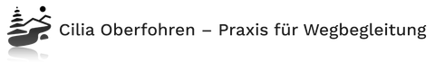 Logo for &ldquo;Cilia Oberfohren &ndash; Praxis f&uuml;r Wegbegleitung&rdquo; with a small abstract figure icon