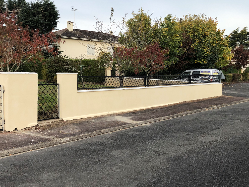 Muret propre après un nettoyage