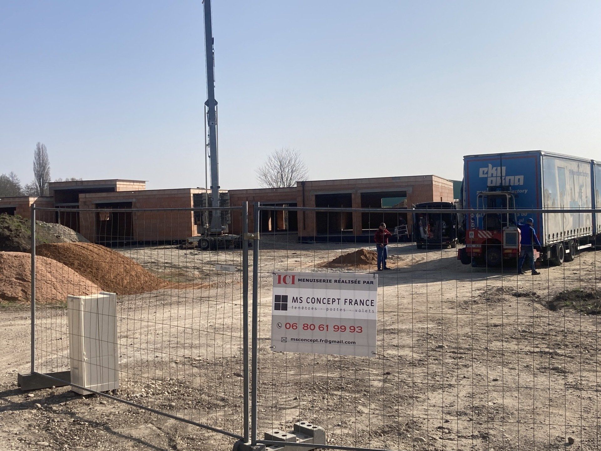 Chantier à Bindernheim vu de loin