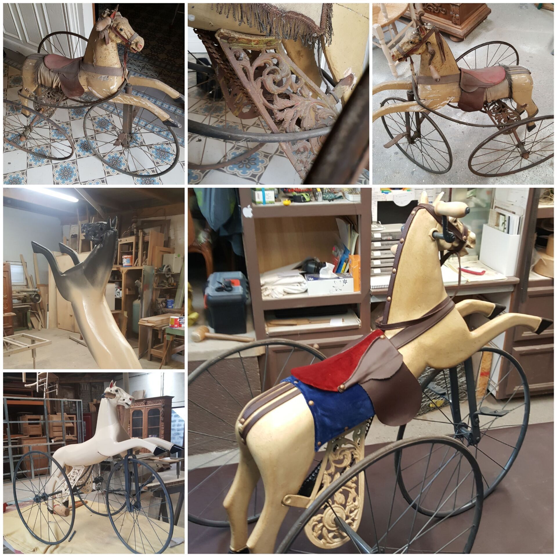 Restauration cheval à bascule