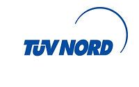 Blaues „TÜV NORD“-Logo mit Teilbogen auf weißem Grund.