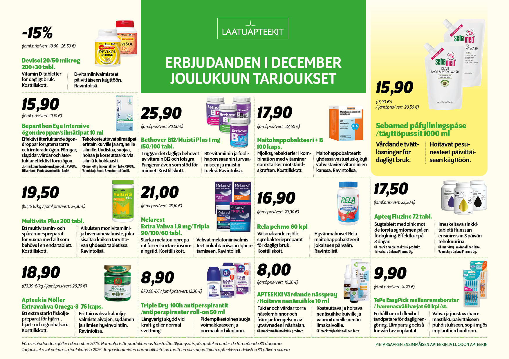 Laatuapteekit -  tarjoukset