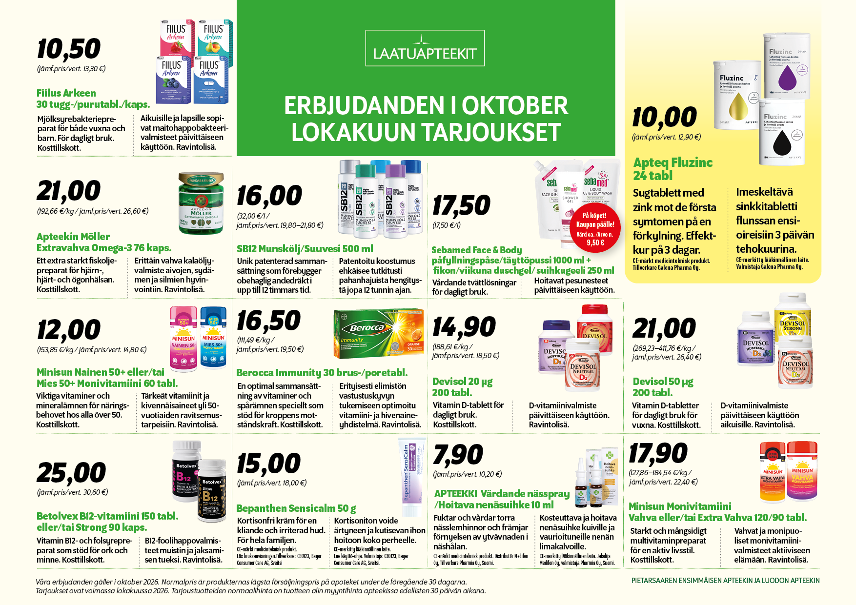 Laatuapteekit -  tarjoukset