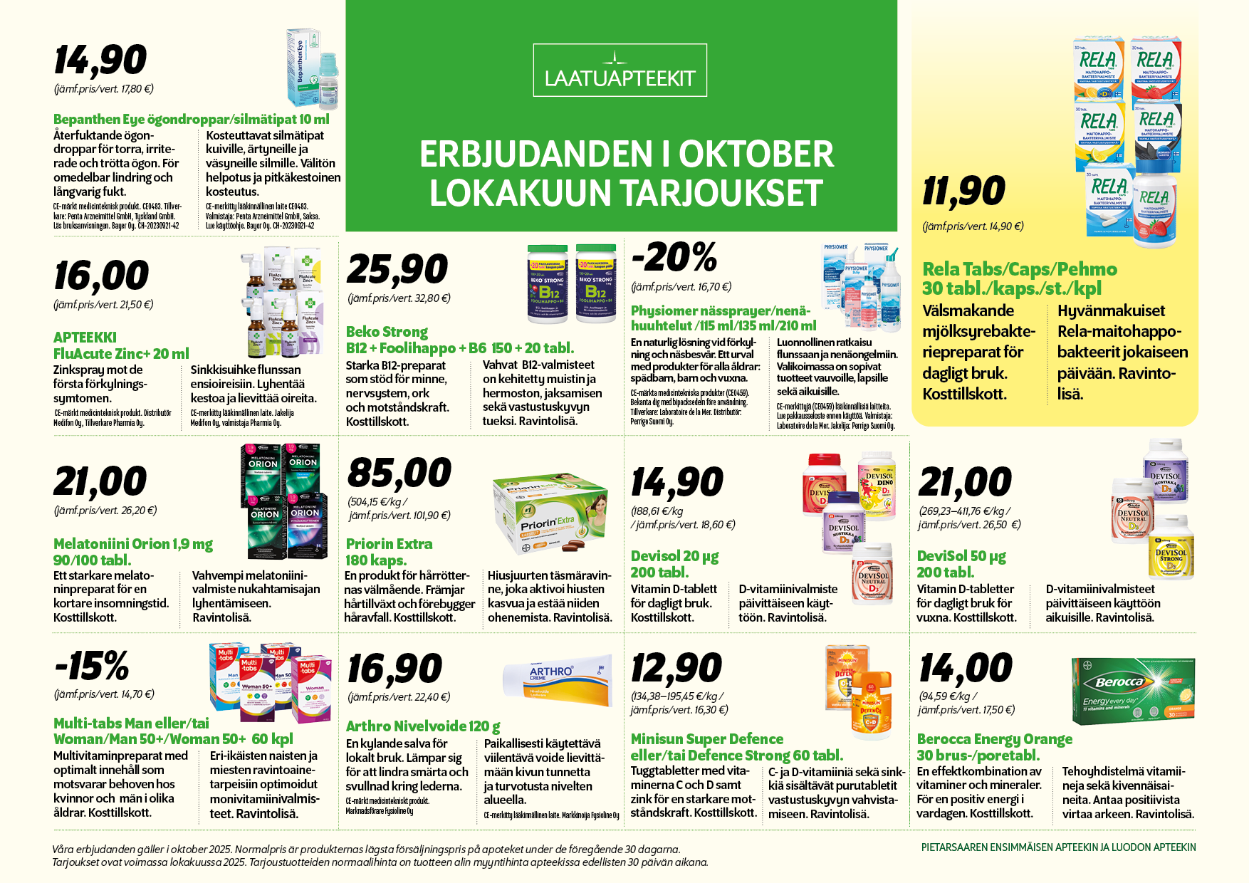 Laatuapteekit -  tarjoukset