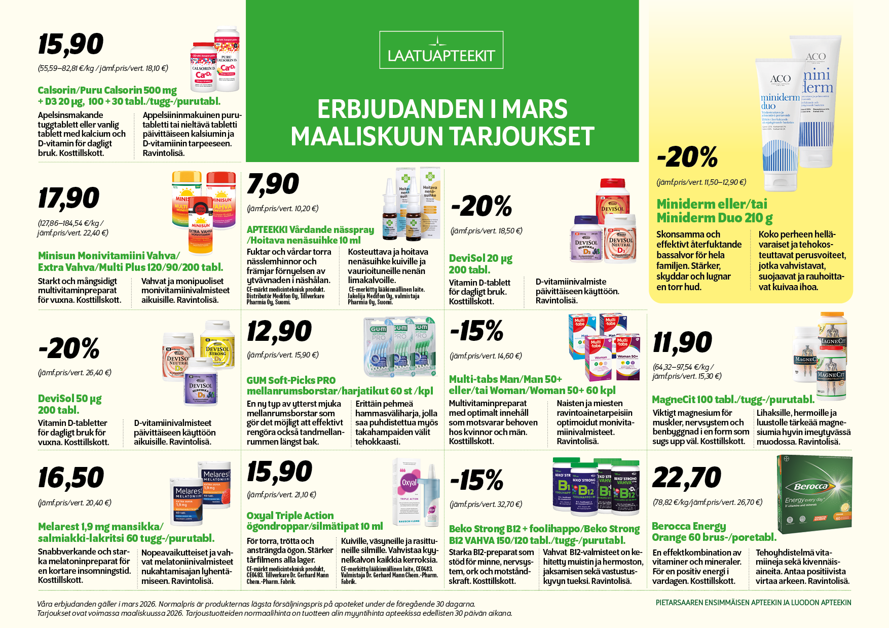 Laatuapteekit -  tarjoukset