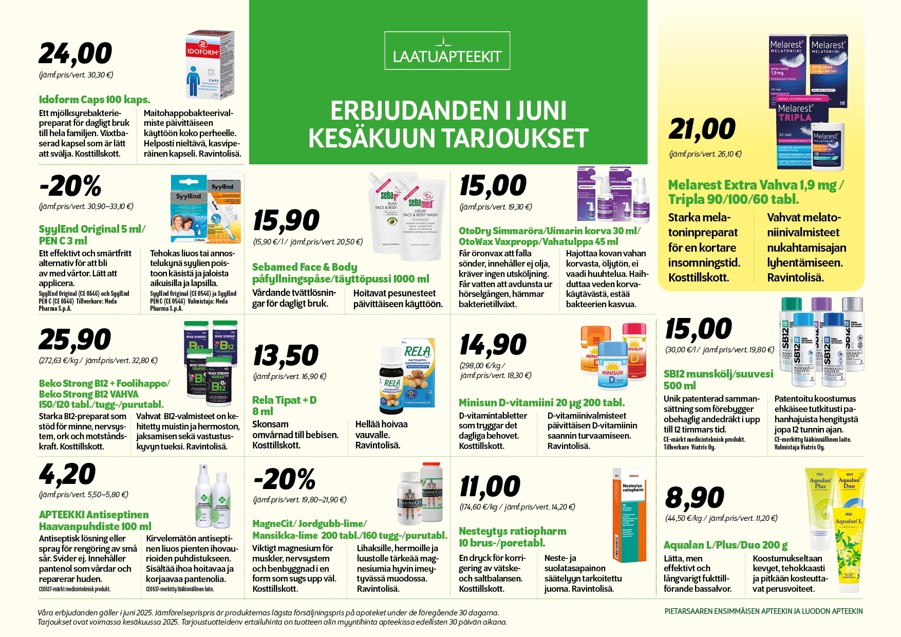 Laatuapteekit -  tarjoukset