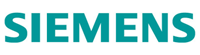 El logotipo de Siemens es azul y blanco sobre un fondo blanco.