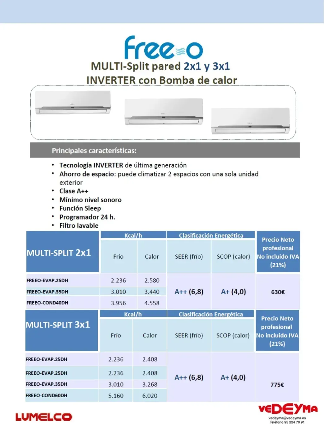 Un folleto para un acondicionador de aire de pared llamado free o