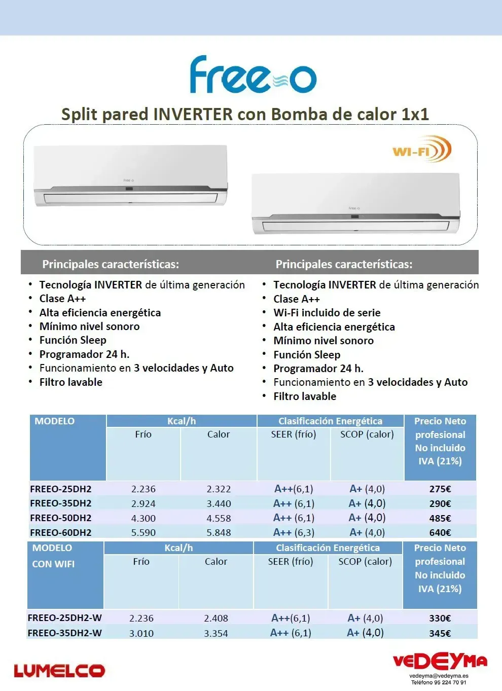 Es un folleto de un aire acondicionado split.